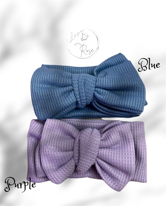 Baby Oversized Hair Bow Wide Turban Waffle Knot Headwraps -Baby Gift