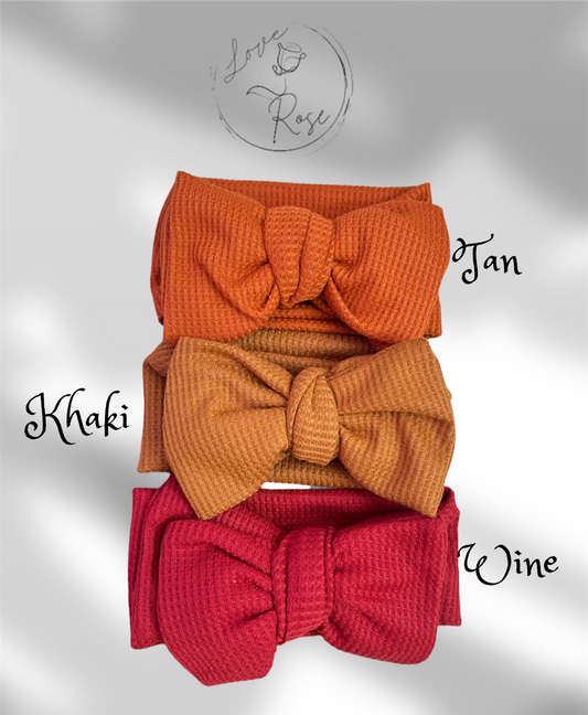 Baby Oversized Hair Bow Wide Turban Waffle Knot Headwraps -Baby Gift